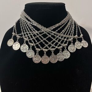 (1) Hand Crafted Silver Zodiac Double Sided Necklace